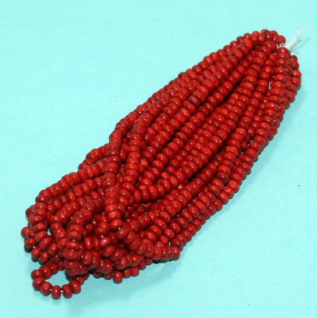 1000 Pcs,3x5mm Tyre Wooden Beads Red
