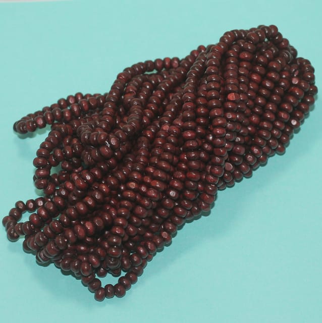 1400 Pcs,5x6mm Tyre Wooden Beads Maroon