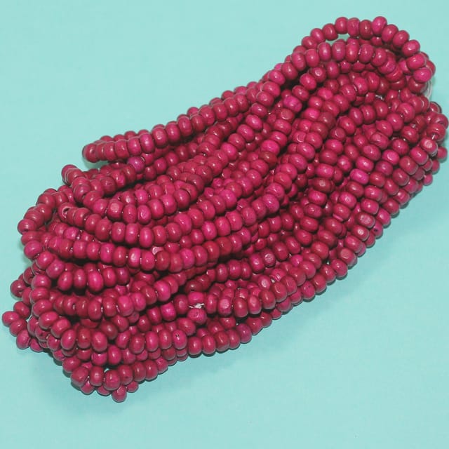 1400 Pcs,5x6mm Tyre Wooden Beads Pink