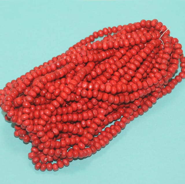 1400 Pcs,5x6mm Tyre Wooden Beads Red