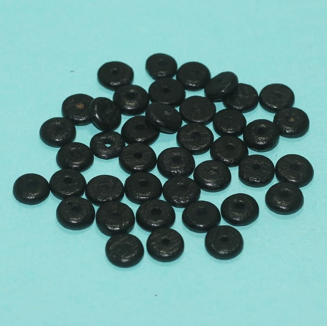 200 Pcs,3x10mm Disc Wooden Beads Black