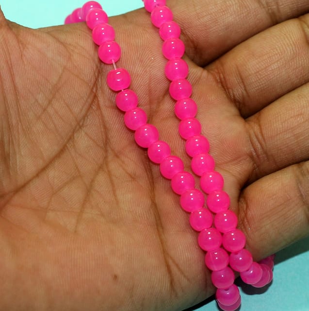 1 String, 6mm Plain Glass Beads