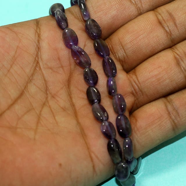 8-13mm, Amethyst  Semiprecious Flat Oval Stone Beads