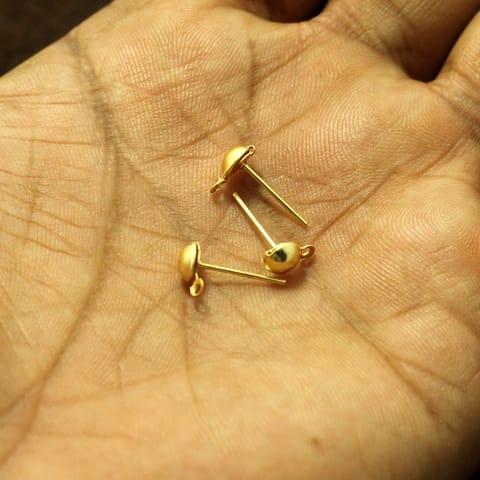 5 Pairs 5mm Half Ball With Closed Loop Earring Posts
