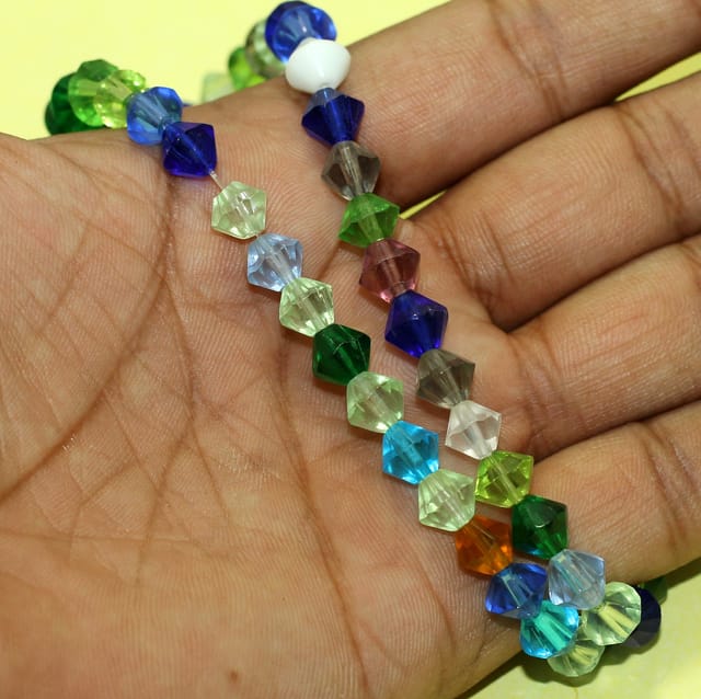 7mm Faceted Bicone Beads Multi 1 String