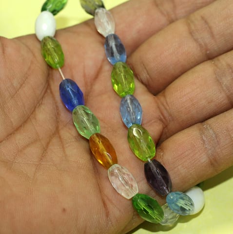 12x8mm Crystal Oval Faceted  Beads Multi 1 String