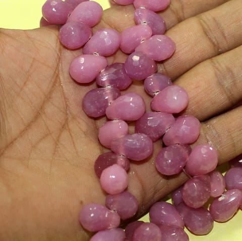 15x10mm Crystal Drop Faceted  Beads Pink 1 String