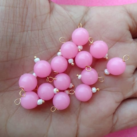 100 Pcs, 8mm Acrylic Loreal Beads Baby Pink