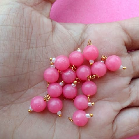 100 Pcs, 8mm Acrylic Loreal Beads Pink