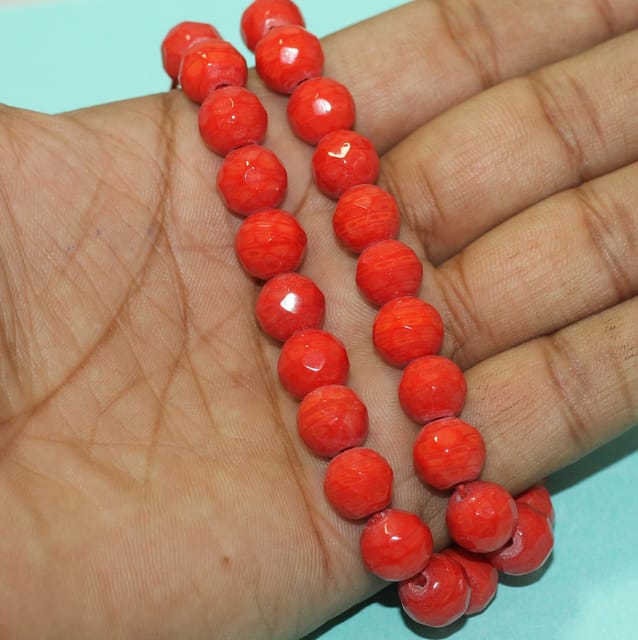 10mm Crystal Rondelle Faceted  Beads Red 1 String