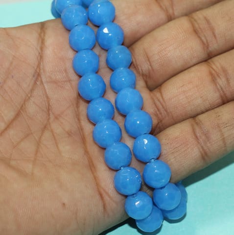 10mm Crystal Rondelle Faceted  Beads Blue 1 String