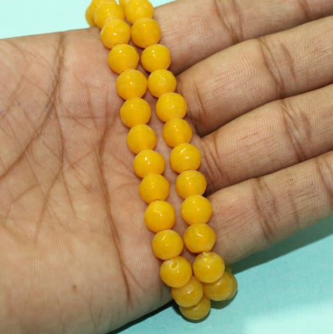 8mm Crystal Rondelle Faceted  Beads Yellow 1 String