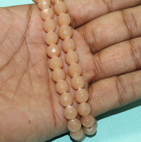8mm Crystal Rondelle Faceted  Beads Peach 1 String