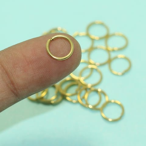 100 Pcs, 9mm Golden Brass Jump Ring