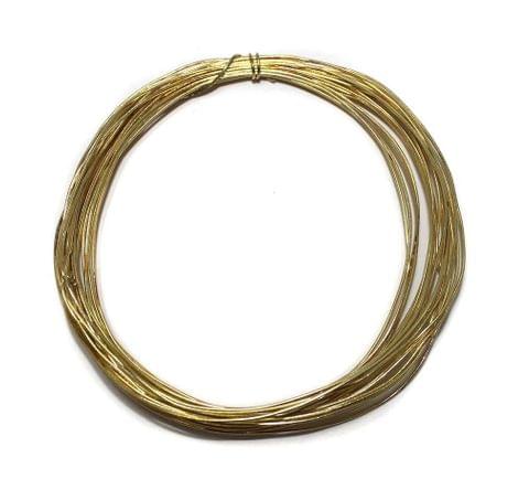 18 Mtrs Golden Plated Brass Craft Wire, 22 Gauge Thick (0.70 mm)