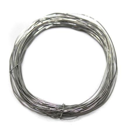 40 Mtrs Silver Plated Brass Craft Wire, 26 Gauge Thick (0.45 mm)