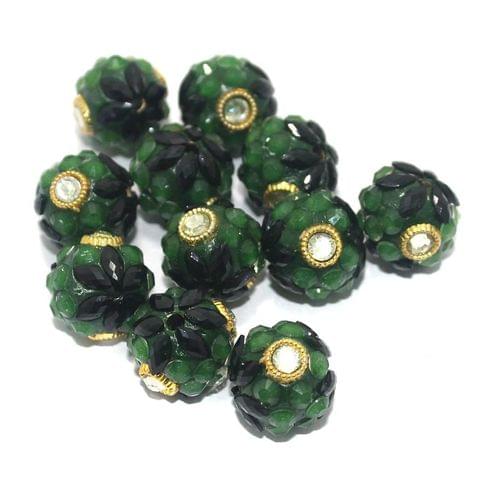 Takkar Work Round Beads 15mm Green
