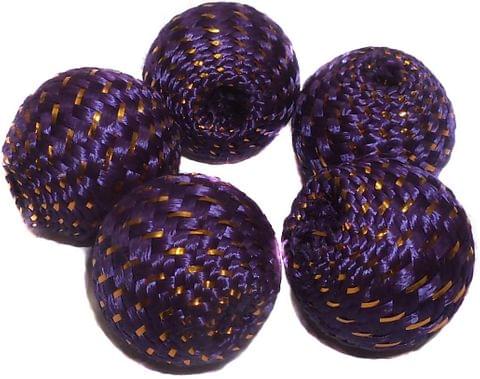 10 Crochet Round Beads Purple 22 mm