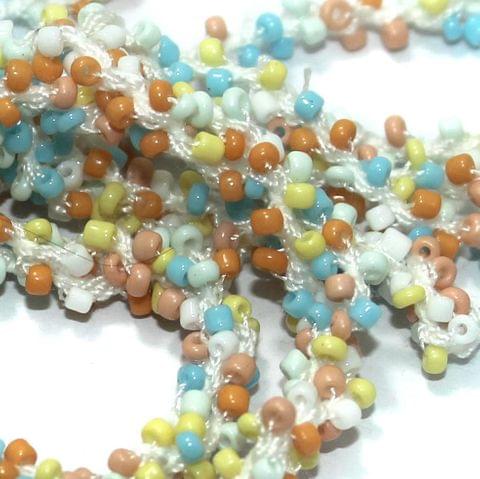1 Mtr Opaque Multicolor Seed Bead Beaded String For Necklace