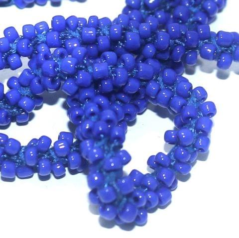 1 Mtr Opaque Blue Seed Bead Beaded String For Necklace
