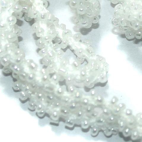 1 Mtr Luster White Seed Bead Beaded String For Necklace