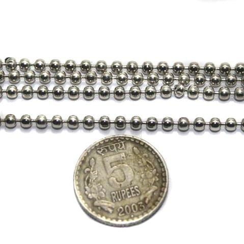 Metal Ball Chain Silver (Link size 3 ) 2 Mtrs