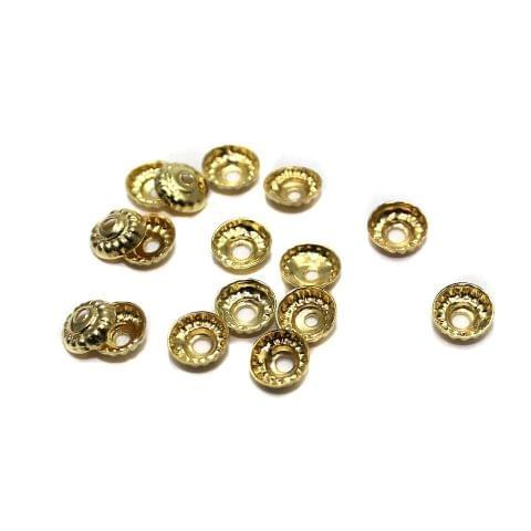 500 Metal Bead Caps Golden 6mm