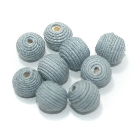 25 Pcs Crochet Round Beads Grey 17 mm