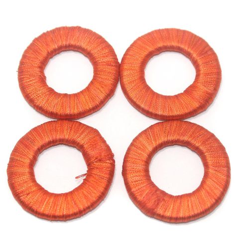 25 Pcs. Crochet Ring Orange 40 mm
