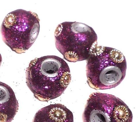 20 Pcs. Lac RONDELLE Beads Purple 12mm