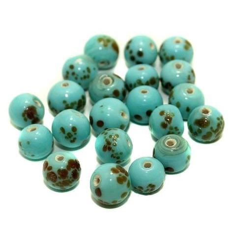 140+ Mosaic Round Beads Turquoise 8mm