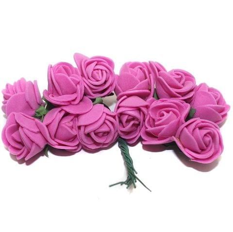12 Craft Flower Hot Pink 18x14mm