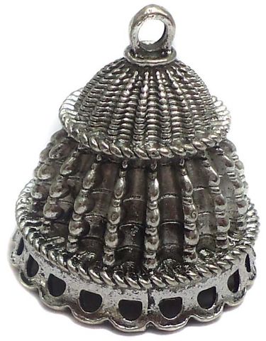 2 German Silver Earring Jhumka Component 25x25mm