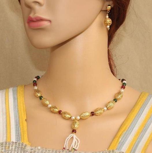 Colorful Beaded Necklace Set Multicolor