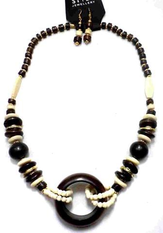 Beaded Necklace For Girls Green White and Black