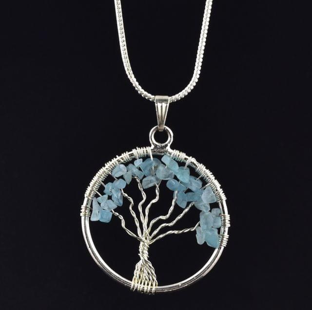 Amazonite Tree Of Life Necklace for Confidence, Self Love and Creative Expression