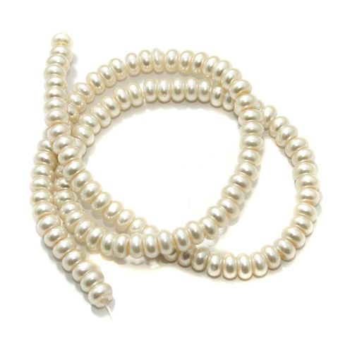 6 x 3 mm Glass Pearl Roundel Beads