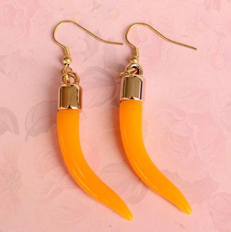 Light Weight Dangler Earrings Orange
