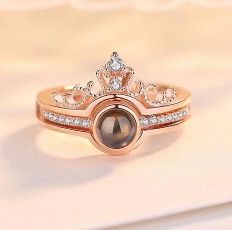 I Love You' in 100 Different Languages Ring Rose Gold
