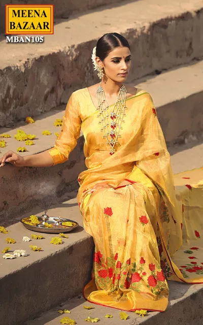 Golden Handwoven Saree