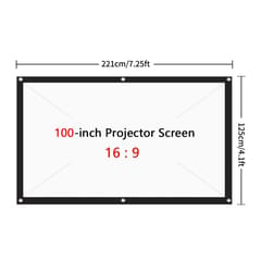 100 inch Projection Screen Portable Foldable Projection