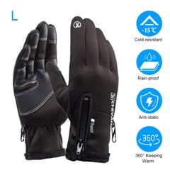 Winter Warm Gloves Unisex Water-resistant Windproof Outdoor - L