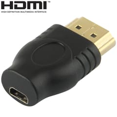 Gold Plated HDMI 19 Pin Male to Micro HDMI Female Adapter (Black)