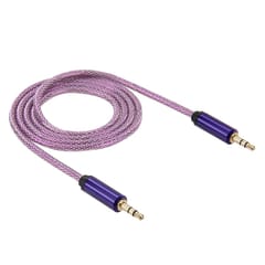 3.5mm Male to Male Plug Jack Stereo Color Mesh Audio AUX Cable for iPhone, iPad, Samsung, MP3, MP4, Sound Card, TV, radio-recorder, etc  Cable Length: about 1m (Purple)