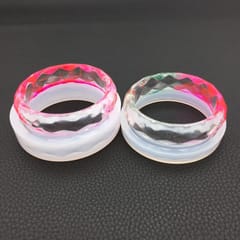 Bangle Bracelet Silicone Mold Round Faceted Resin Casting Mould 3pcs Narrow