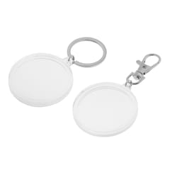40mm Coin Holder Keychain Round Silver Plastic  Style -1