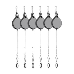 Set of 6 Premium VR Cable Management Ceiling Pulley System Heavy Duty Black