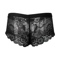 Sexy Men sheer Lace See Through Panties Briefs Underwear Lingerie Black