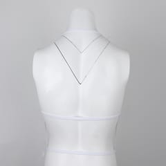 Men's Strechy Band Chest Body Harness Belt Tassels Bra Strap Clubwear White