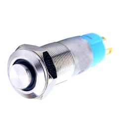 10mm Stainless Steel Blue LED Latching Self-locking Push Button Power Switch